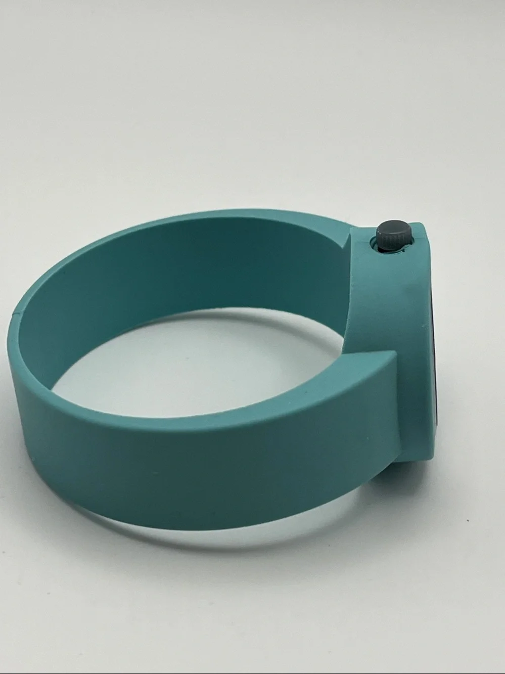 O bag O clock Modular Silicone Watch with a mint green strap
